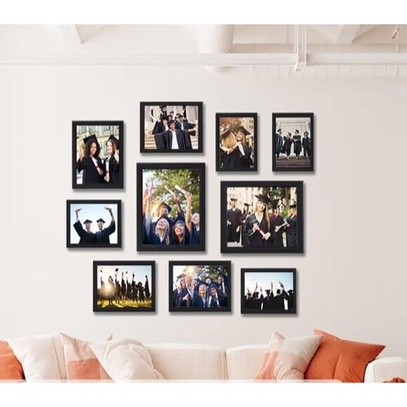 2- 8x10 Gallery Wall Picture Frames Fits 8x10 Or 5x7 Black Modern Farmhouse - Picture 2 of 5